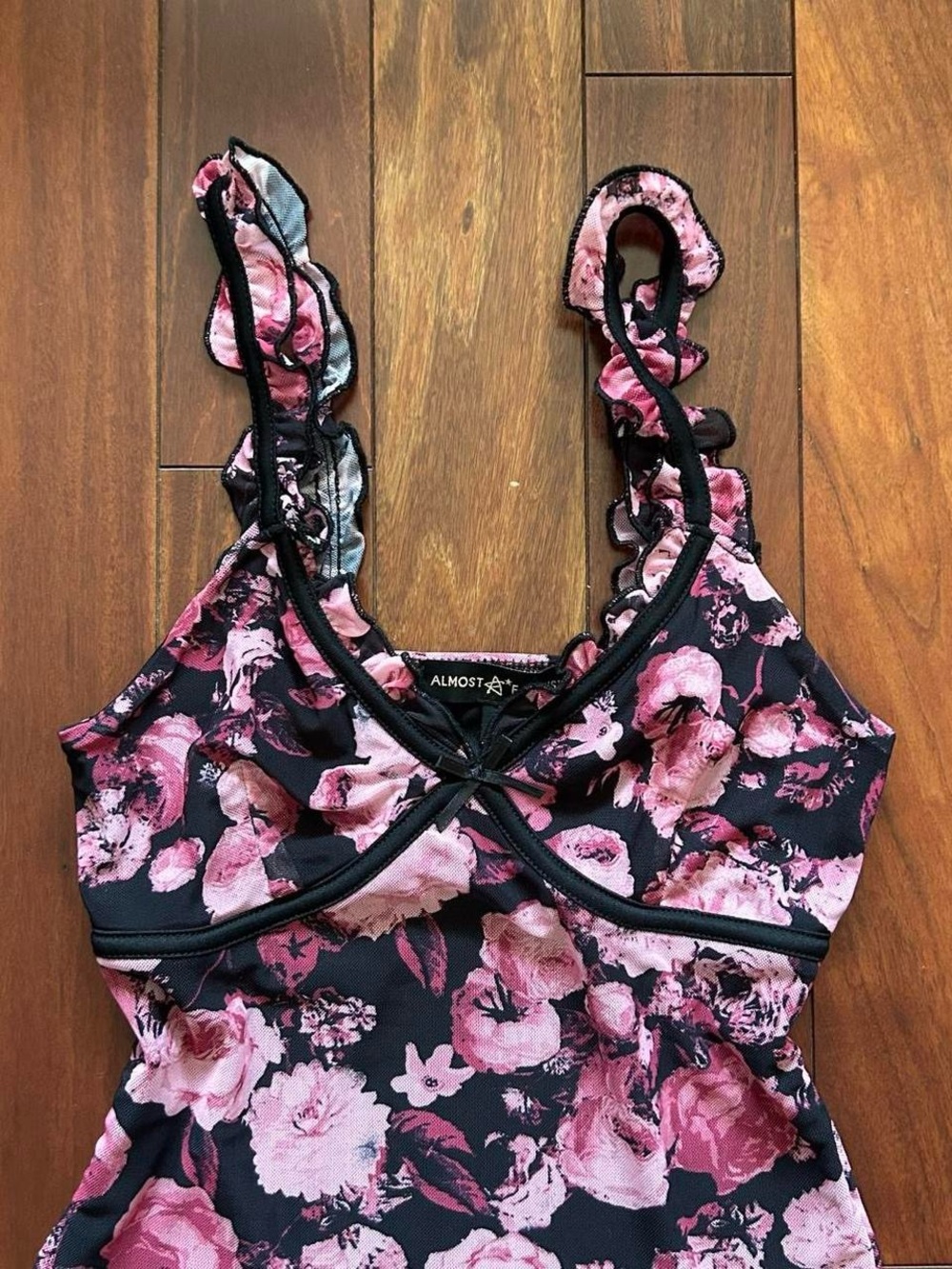 Pink Floral Ruffle Cami - Picture 4 of 6